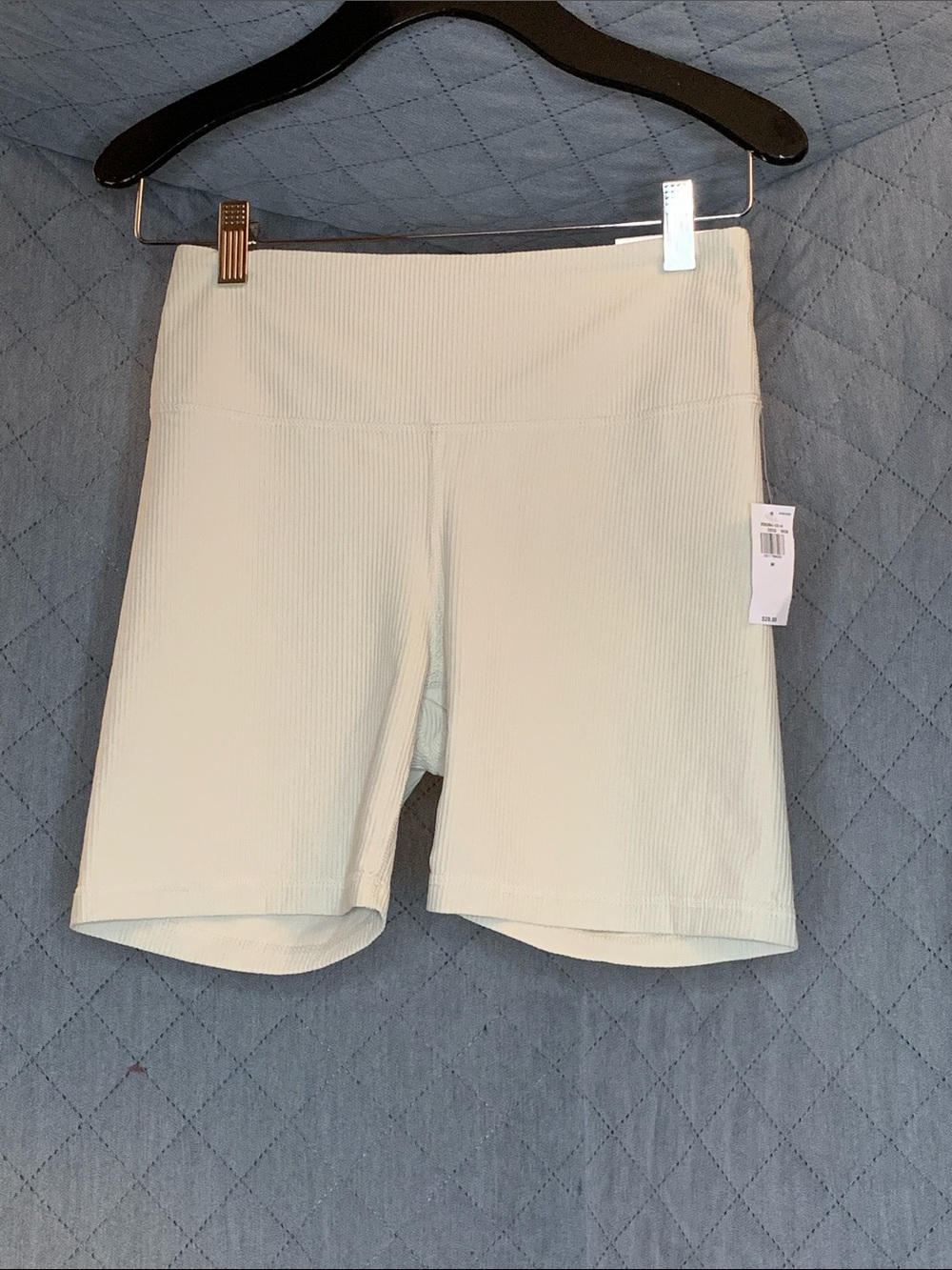 #230 Old Navy Cream Ribbed High-Waist Bike Shorts